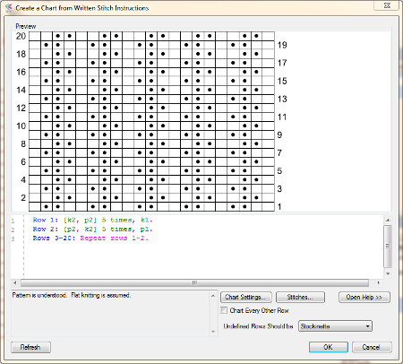 Convert Knitting Chart To Written Instructions