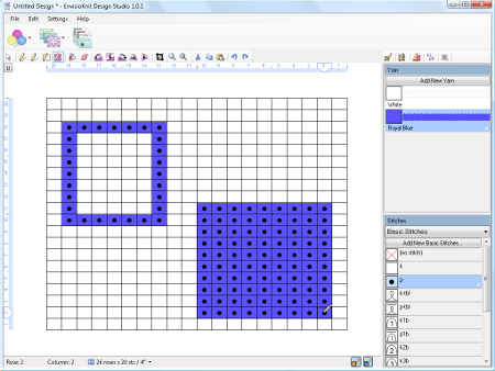 Chart Editor: Editing Stitches - EnvisioKnit Design Studio User's Manual